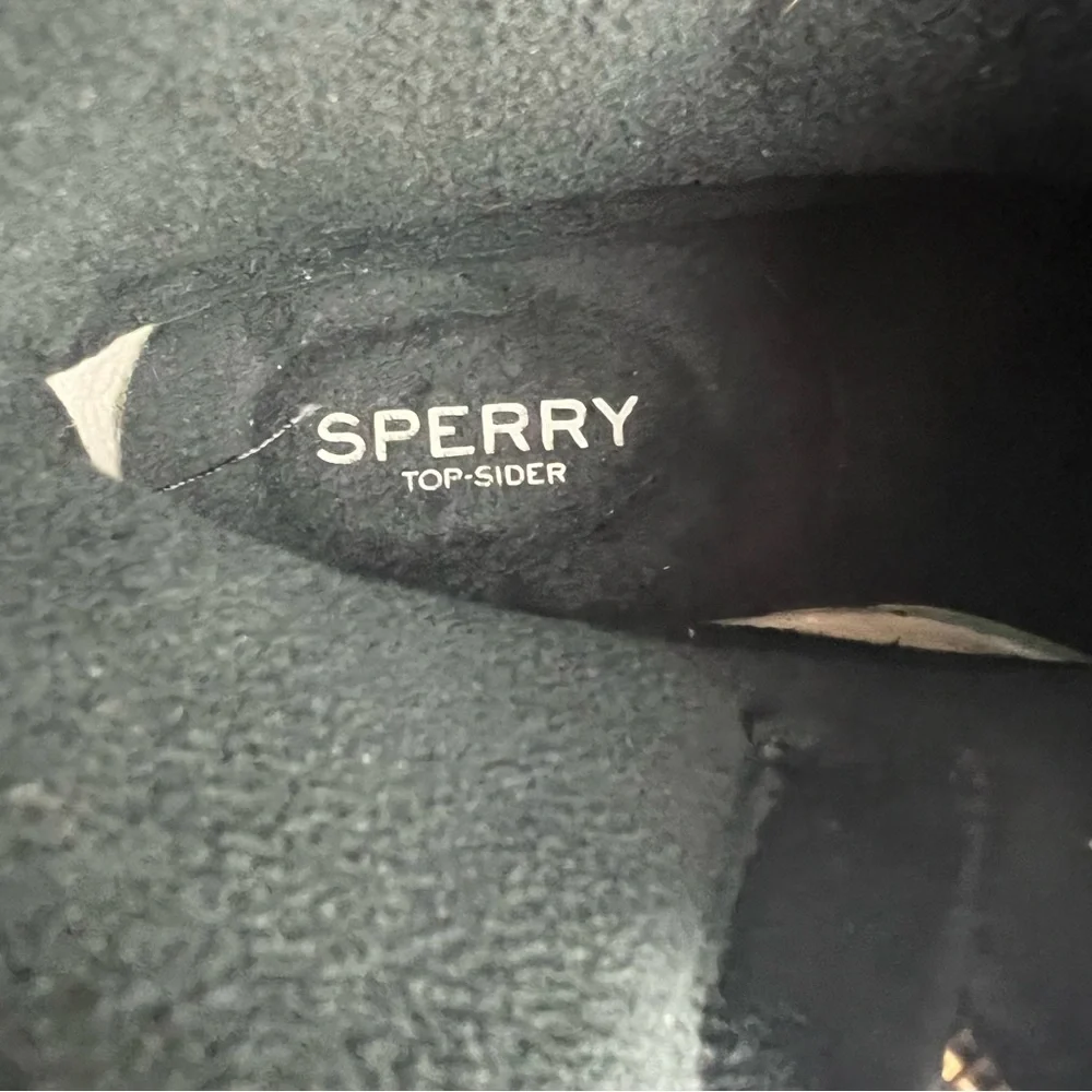Sperry Saltwater Wedge Black Quarter Duck Boots 6